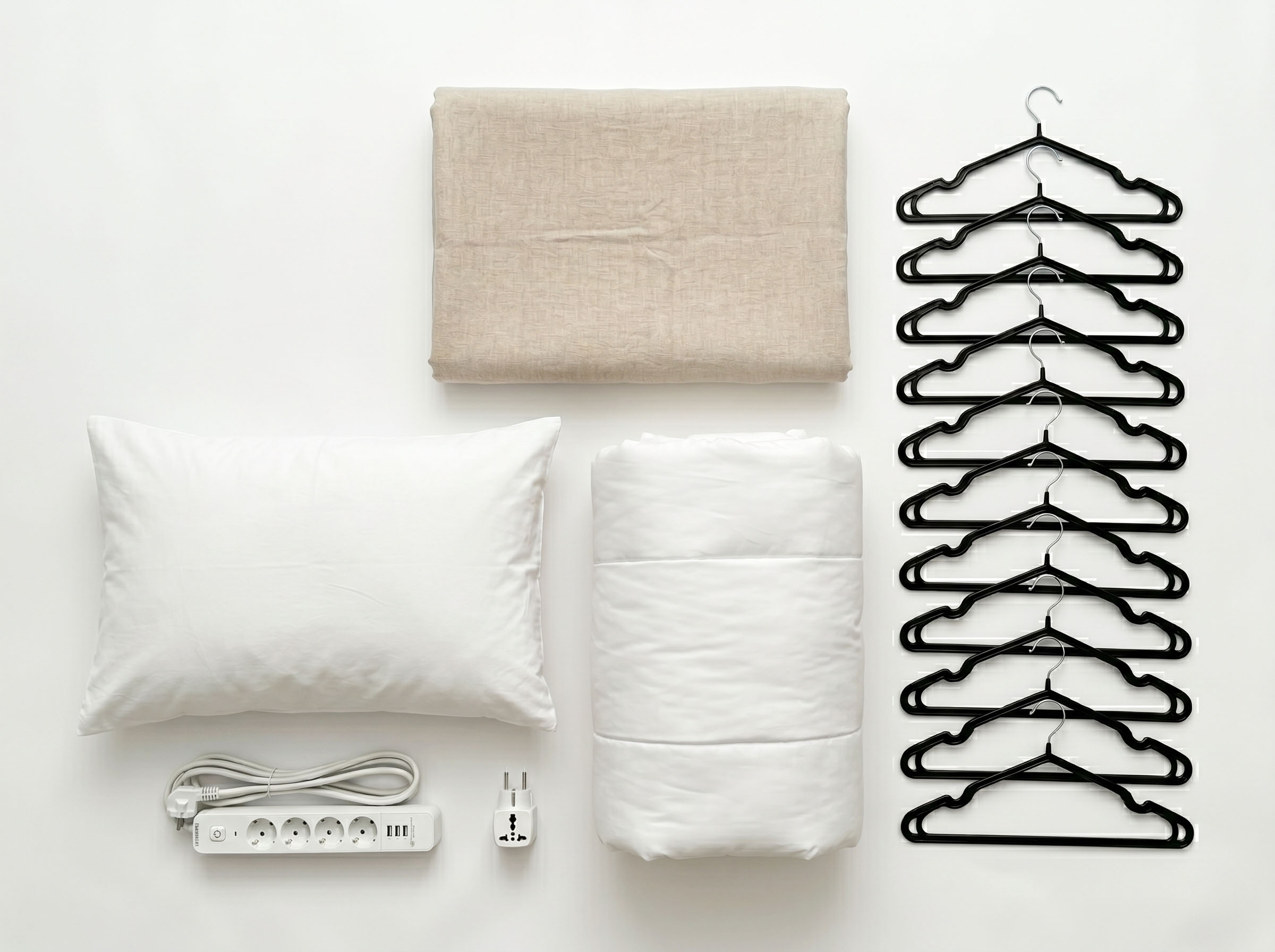 Bedding Essential kit knolled flat lay