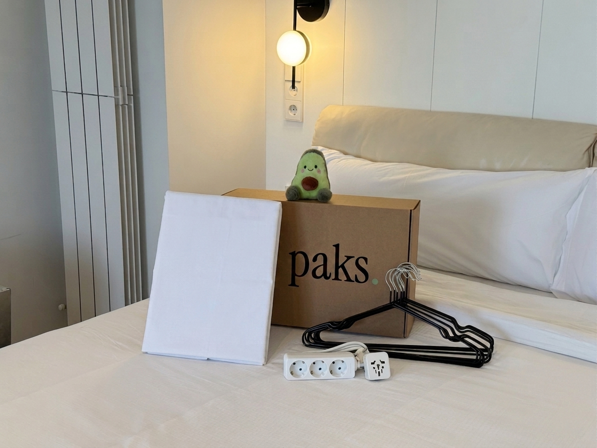 Bedding Essential pack arranged for move-in